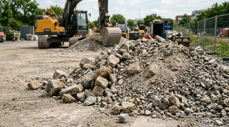 Granulats et béton concassé pour chantier