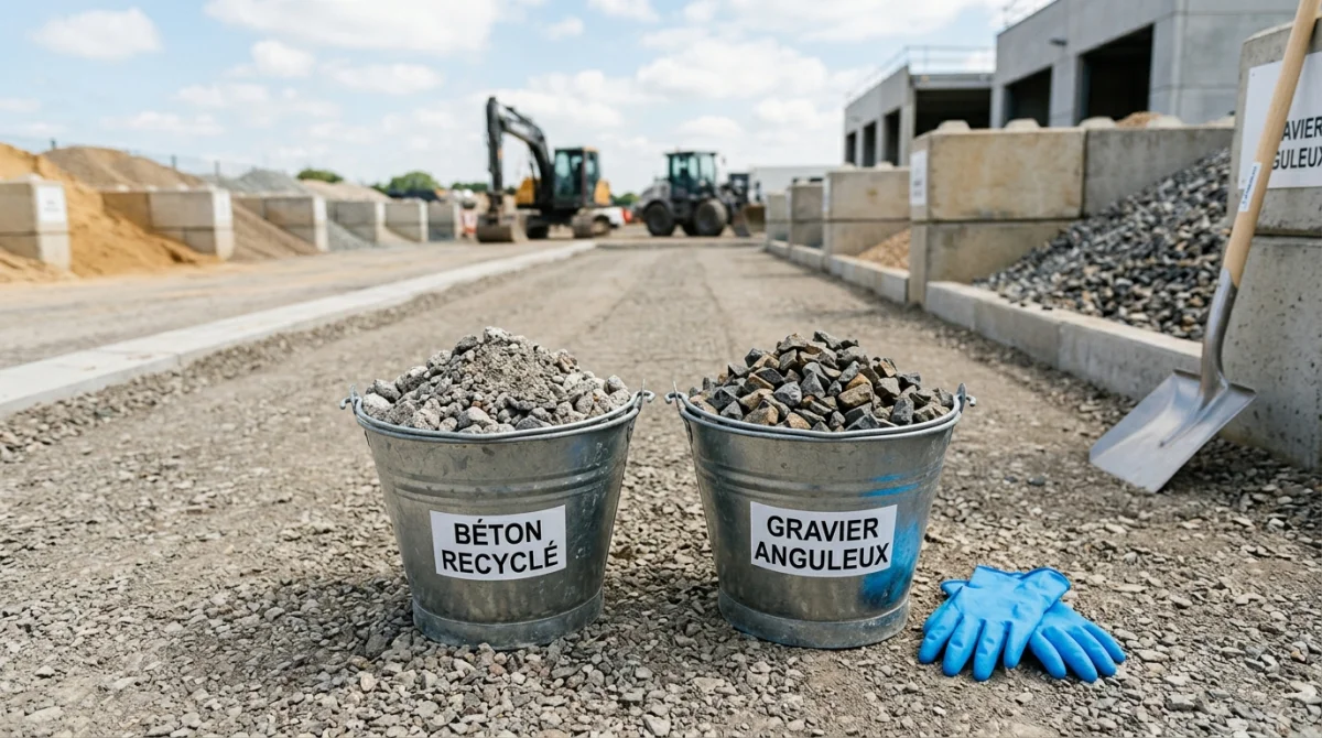 Granulats et béton concassé pour chantier